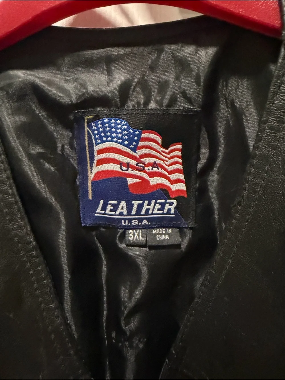 Men's Black Leather Braid-Trim Vest by Leather USA